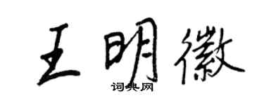 王正良王明徽行书个性签名怎么写