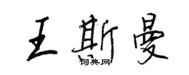 王正良王斯曼行书个性签名怎么写