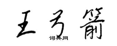 王正良王弓箭行书个性签名怎么写