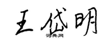 王正良王岱明行书个性签名怎么写