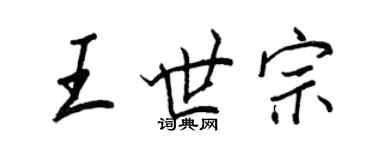 王正良王世宗行书个性签名怎么写