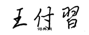 王正良王付习行书个性签名怎么写