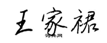 王正良王家裙行书个性签名怎么写