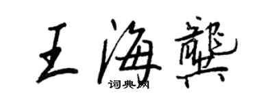 王正良王海龚行书个性签名怎么写