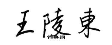 王正良王陵东行书个性签名怎么写