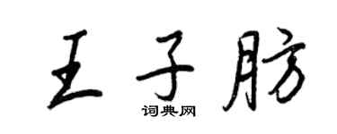 王正良王子肪行书个性签名怎么写