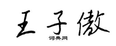 王正良王子傲行书个性签名怎么写