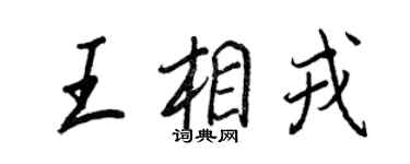 王正良王相戎行书个性签名怎么写