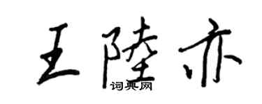 王正良王陆亦行书个性签名怎么写