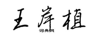 王正良王岸植行书个性签名怎么写