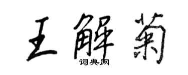王正良王解菊行书个性签名怎么写