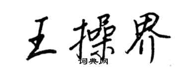 王正良王操界行书个性签名怎么写