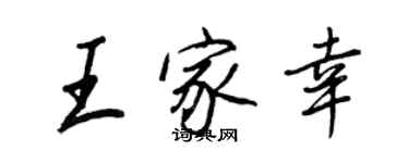 王正良王家幸行书个性签名怎么写