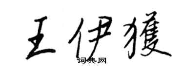 王正良王伊获行书个性签名怎么写