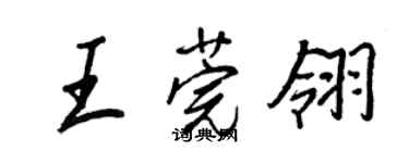 王正良王莞翎行书个性签名怎么写