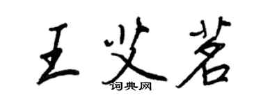 王正良王艾茗行书个性签名怎么写