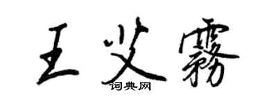 王正良王艾雾行书个性签名怎么写