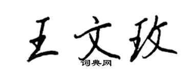 王正良王文玫行书个性签名怎么写