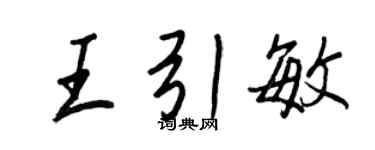 王正良王引敏行书个性签名怎么写