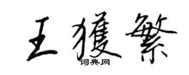 王正良王获繁行书个性签名怎么写