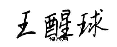 王正良王醒球行书个性签名怎么写