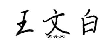 王正良王文白行书个性签名怎么写
