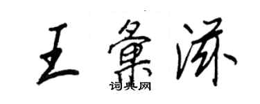 王正良王汇滋行书个性签名怎么写