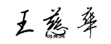 王正良王慈华行书个性签名怎么写