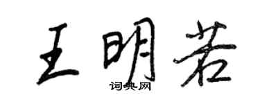 王正良王明若行书个性签名怎么写