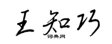 王正良王知巧行书个性签名怎么写