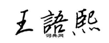 王正良王语熙行书个性签名怎么写