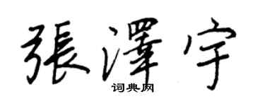 王正良张泽宇行书个性签名怎么写