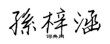 王正良孙梓涵行书个性签名怎么写
