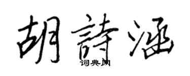 王正良胡诗涵行书个性签名怎么写