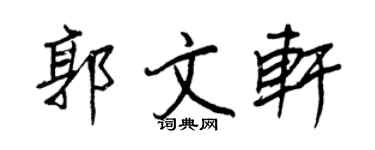 王正良郭文轩行书个性签名怎么写