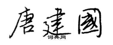 王正良唐建国行书个性签名怎么写