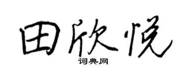 王正良田欣悦行书个性签名怎么写