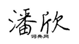 王正良潘欣行书个性签名怎么写