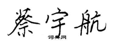 王正良蔡宇航行书个性签名怎么写