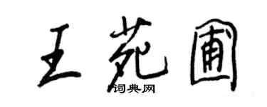 王正良王苑圃行书个性签名怎么写