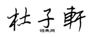 王正良杜子轩行书个性签名怎么写