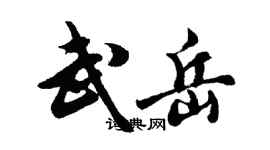 胡问遂武岳行书个性签名怎么写