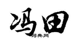 胡问遂冯田行书个性签名怎么写