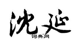 胡问遂沈延行书个性签名怎么写