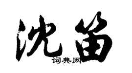胡问遂沈笛行书个性签名怎么写