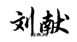 胡问遂刘献行书个性签名怎么写