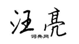 王正良汪亮行书个性签名怎么写