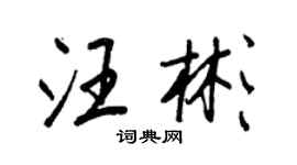 王正良汪彬行书个性签名怎么写