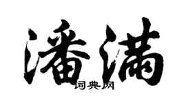 胡问遂潘满行书个性签名怎么写