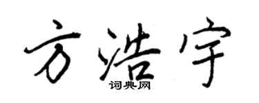 王正良方浩宇行书个性签名怎么写